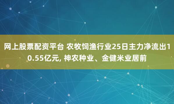 网上股票配资平台 农牧饲渔行业25日主力净流出10.55亿元, 神农种业、金健米业居前