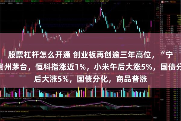 股票杠杆怎么开通 创业板再创逾三年高位，“宁王”总市值超贵州茅台，恒科指涨近1%，小米午后大涨5%，国债分化，商品普涨